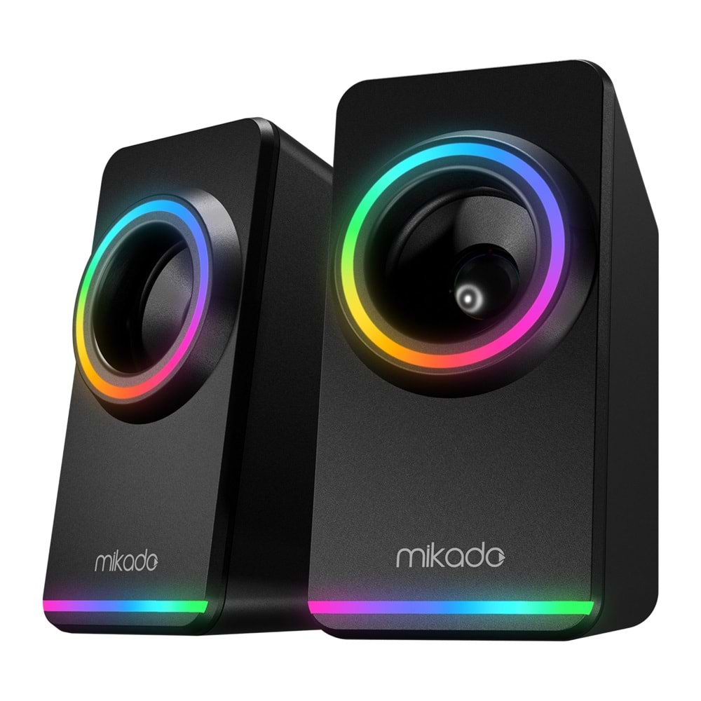 Mikado MD-182 2.0 3W*2 RGB Aydınlatmalı USB + 3.5mm USB 5V Speaker Hoparlör