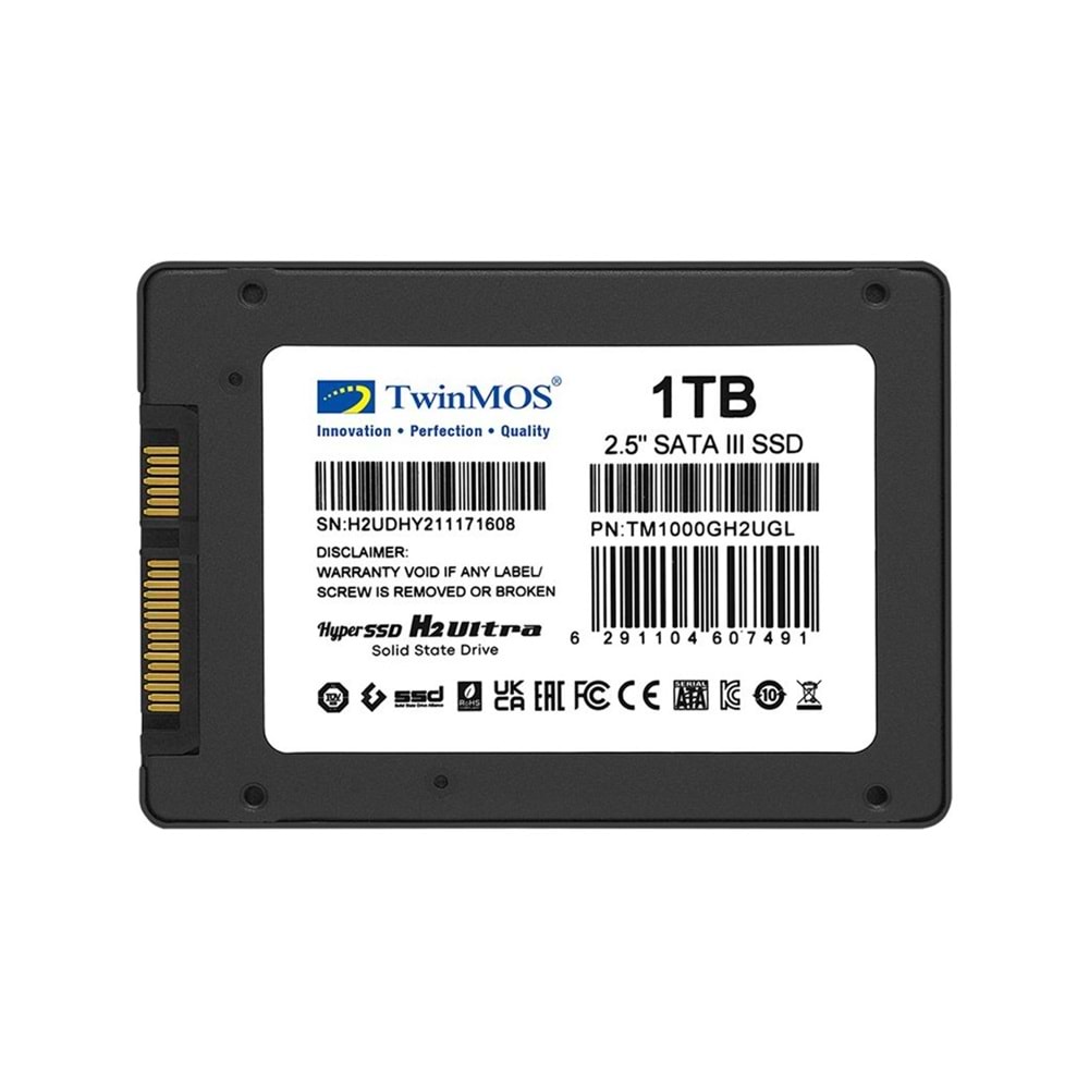 TwinMOS 1 TB 2,5”SATA3 SSD 3DNAND (580Mb-550Mb/s) TM1000GH2UGL GREY
