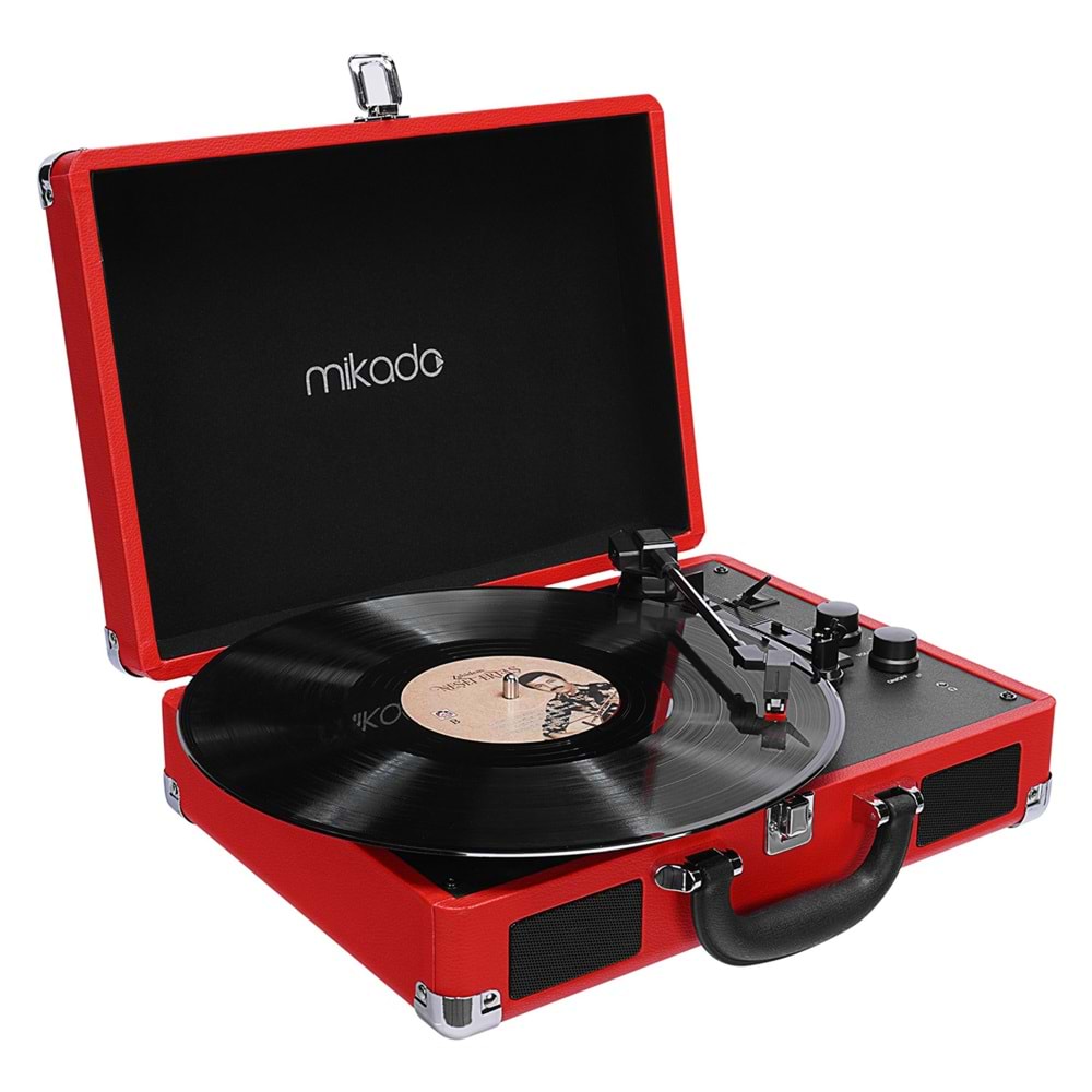 Mikado Nostalgia MN-P317 Kırmızı Pikap+Rca+Bluetooth Destekli Müzik Kutusu
