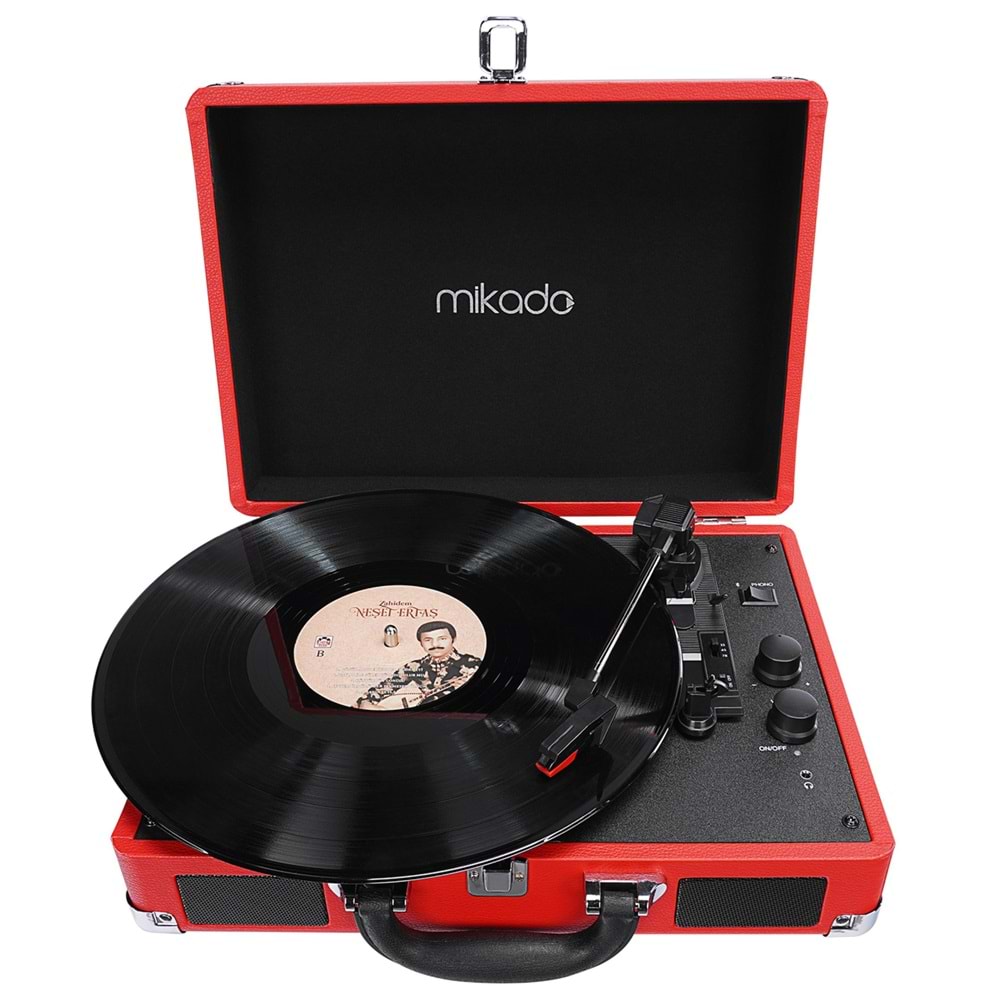 Mikado Nostalgia MN-P317 Kırmızı Pikap+Rca+Bluetooth Destekli Müzik Kutusu