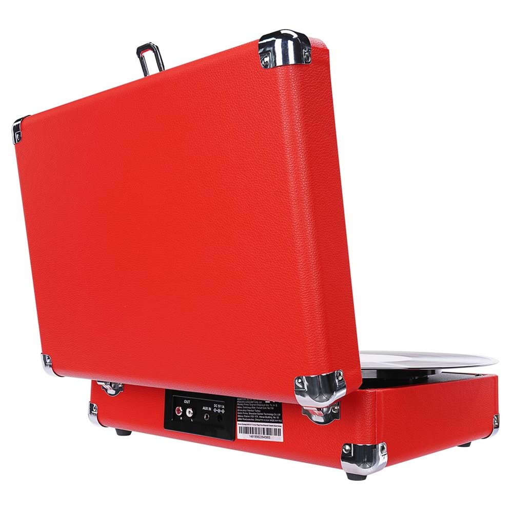 Mikado Nostalgia MN-P317 Kırmızı Pikap+Rca+Bluetooth Destekli Müzik Kutusu