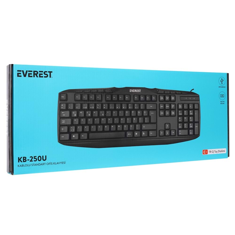 Everest KB-250U Siyah USB Q Multimedia Klavye