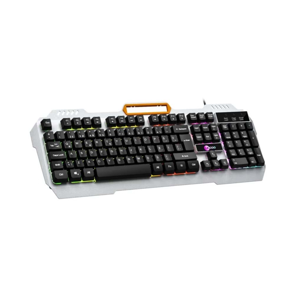 Lecoo KB123 USB Kablolu Rainbow Efektli Gaming Türkçe Q Siyah Klavye