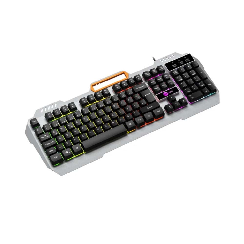 Lecoo KB123 USB Kablolu Rainbow Efektli Gaming Türkçe Q Siyah Klavye