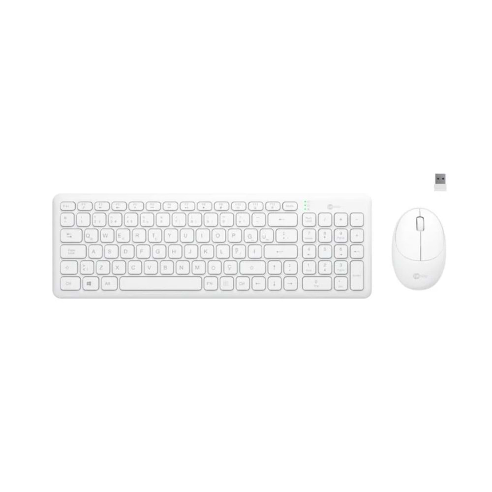 Lecoo KW204 Kablosuz Türkçe Q Klavye / Mouse Set Beyaz/Siyah