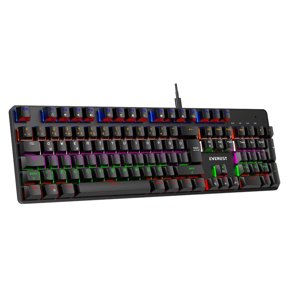 Everest KB-MK1 Lumos USB Rainbow Aydınlatmalı Red Switch Full Anti-Ghosting Mekanik Gaming Oyuncu Klavye