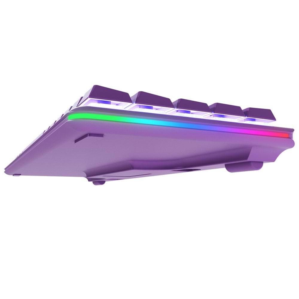 Rampage REBEL Mor Low Profile RED SWITCH Mekanik Gaming Oyuncu Klavye US Layout English Beyaz Işıklı