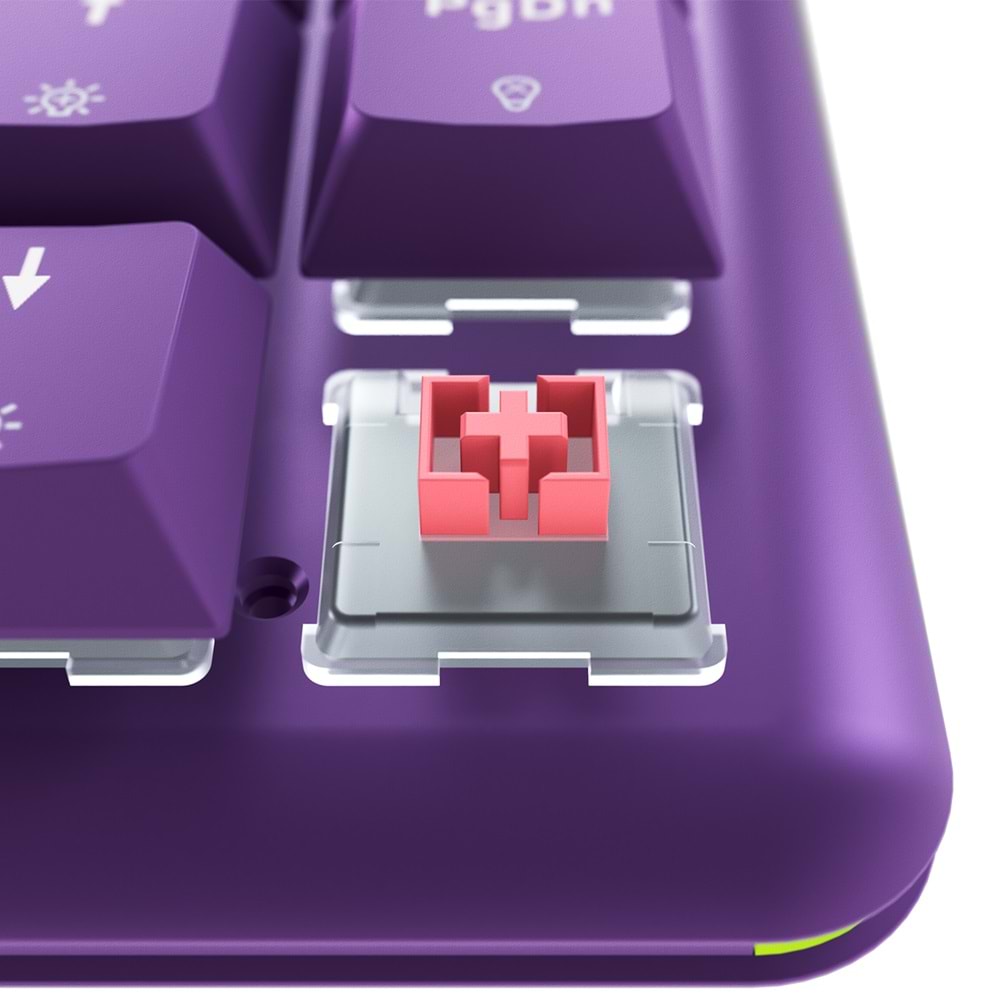 Rampage REBEL Mor Low Profile RED SWITCH Mekanik Gaming Oyuncu Klavye US Layout English Beyaz Işıklı