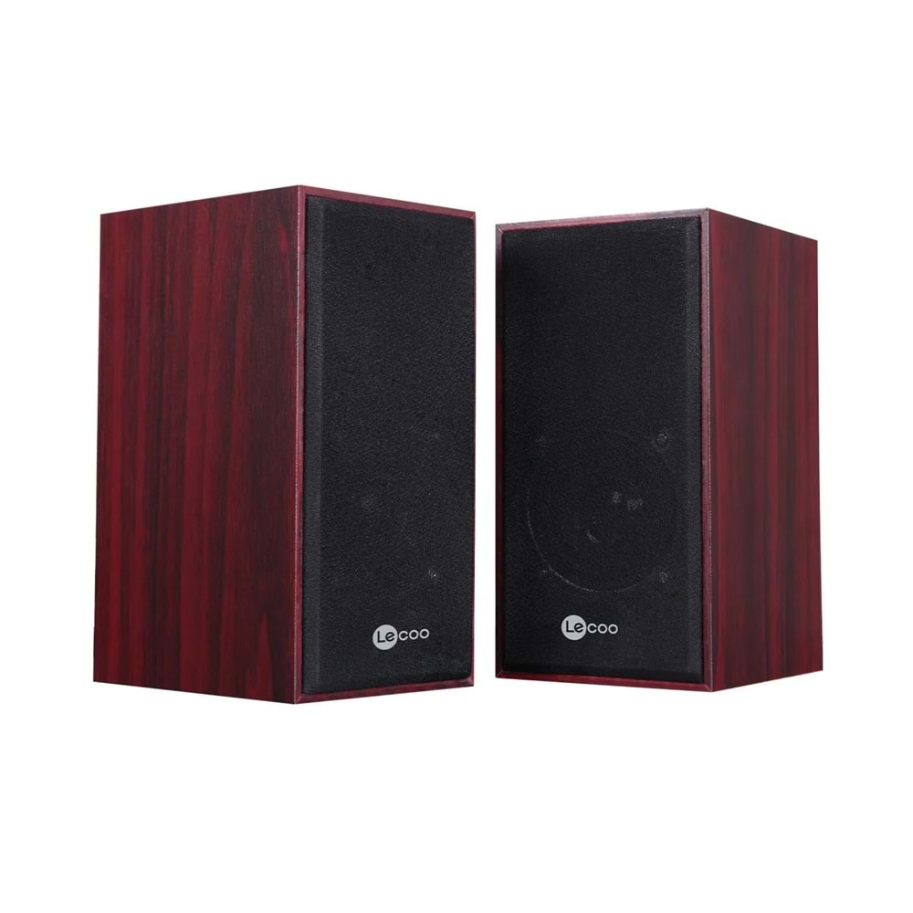 Lecoo DS105 Kablolu USB + 3.5mm Jack Girişli 6W Stereo Masaüstü Ahşap Hoparlör