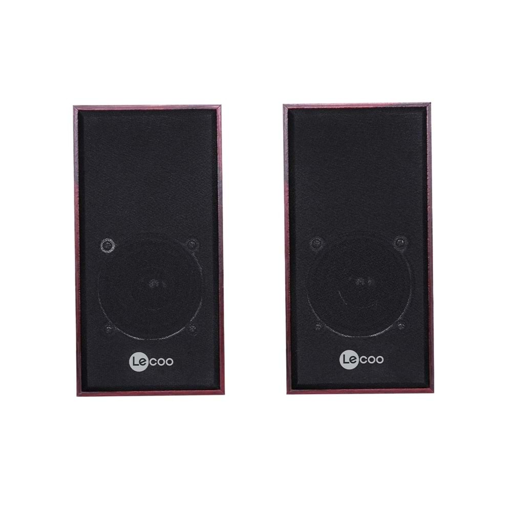 Lecoo DS105 Kablolu USB + 3.5mm Jack Girişli 6W Stereo Masaüstü Ahşap Hoparlör