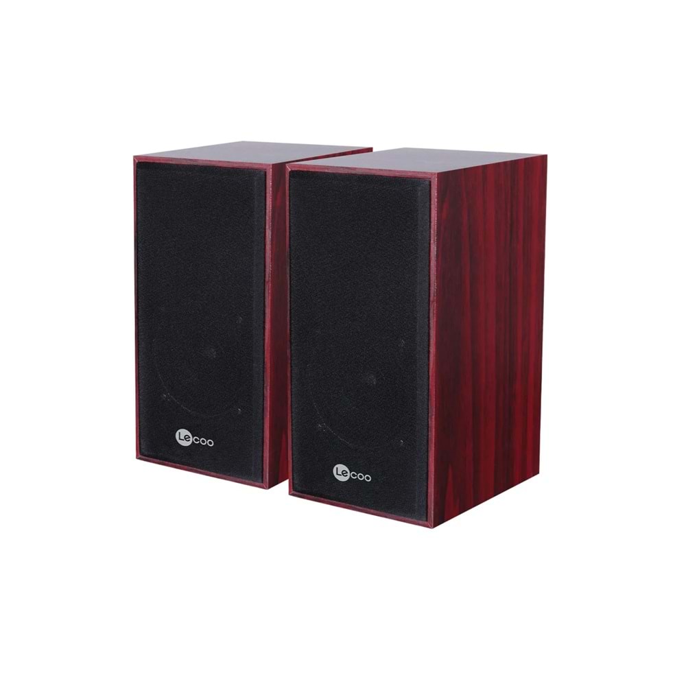 Lecoo DS105 Kablolu USB + 3.5mm Jack Girişli 6W Stereo Masaüstü Ahşap Hoparlör