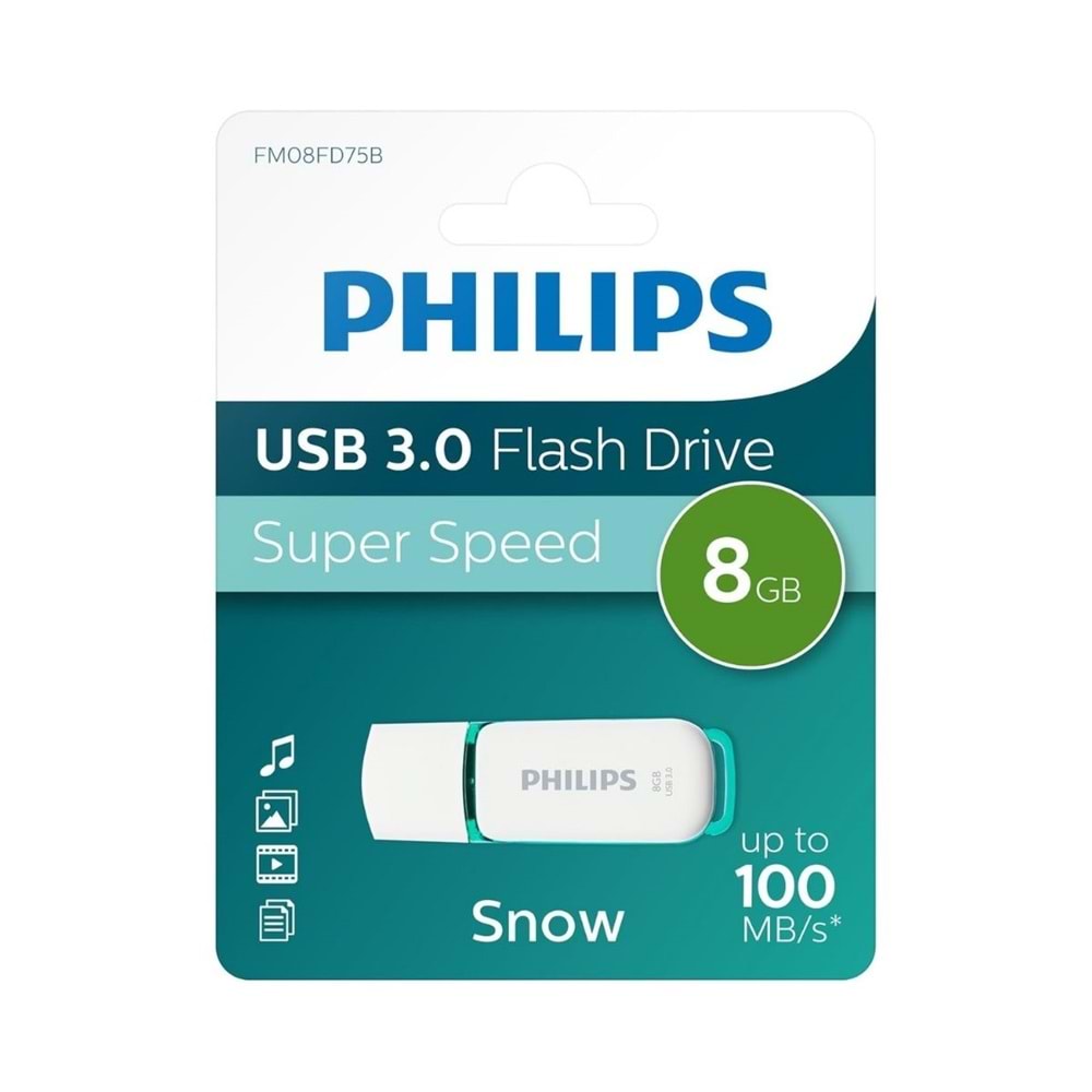 Philips 8 GB USB 3.0 Snow Mavi Flash Driver Bellek FM08FD75B