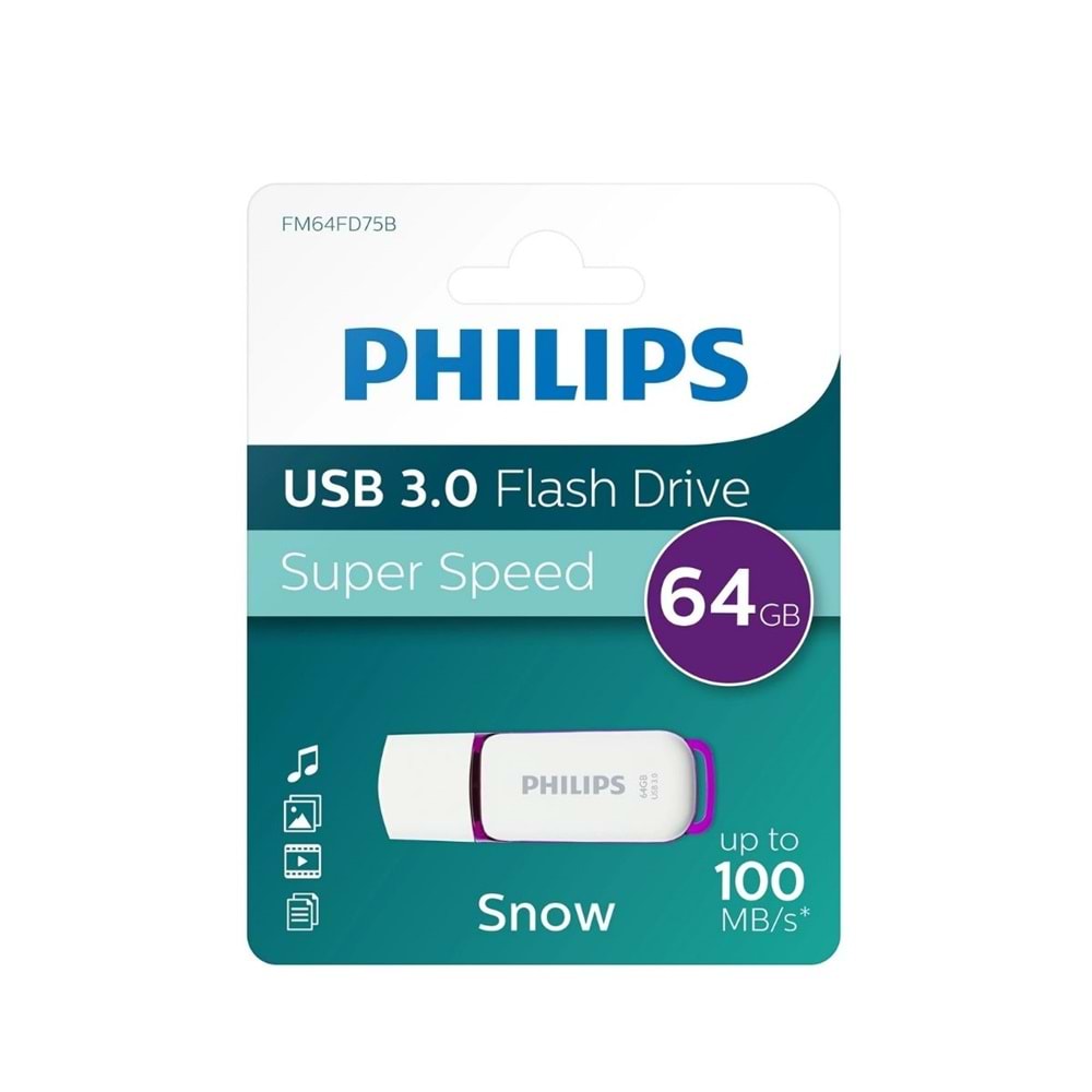 Philips 64 GB Usb 3.0 Snow Mor Flash Driver Bellek FM64FD75B