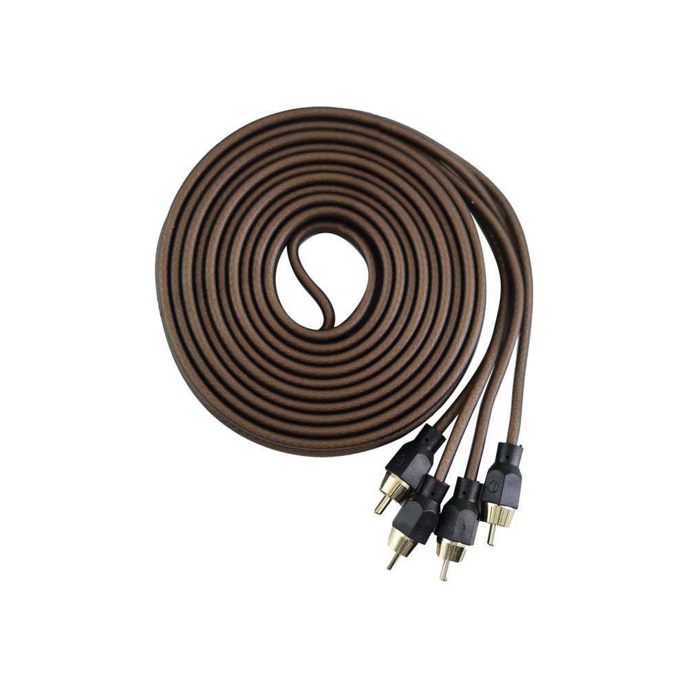 Reıss Audıo RS-GX5 RCA 5mt %100 Bakır Aliminyum Yalıtım Oto Anfi Kablosu