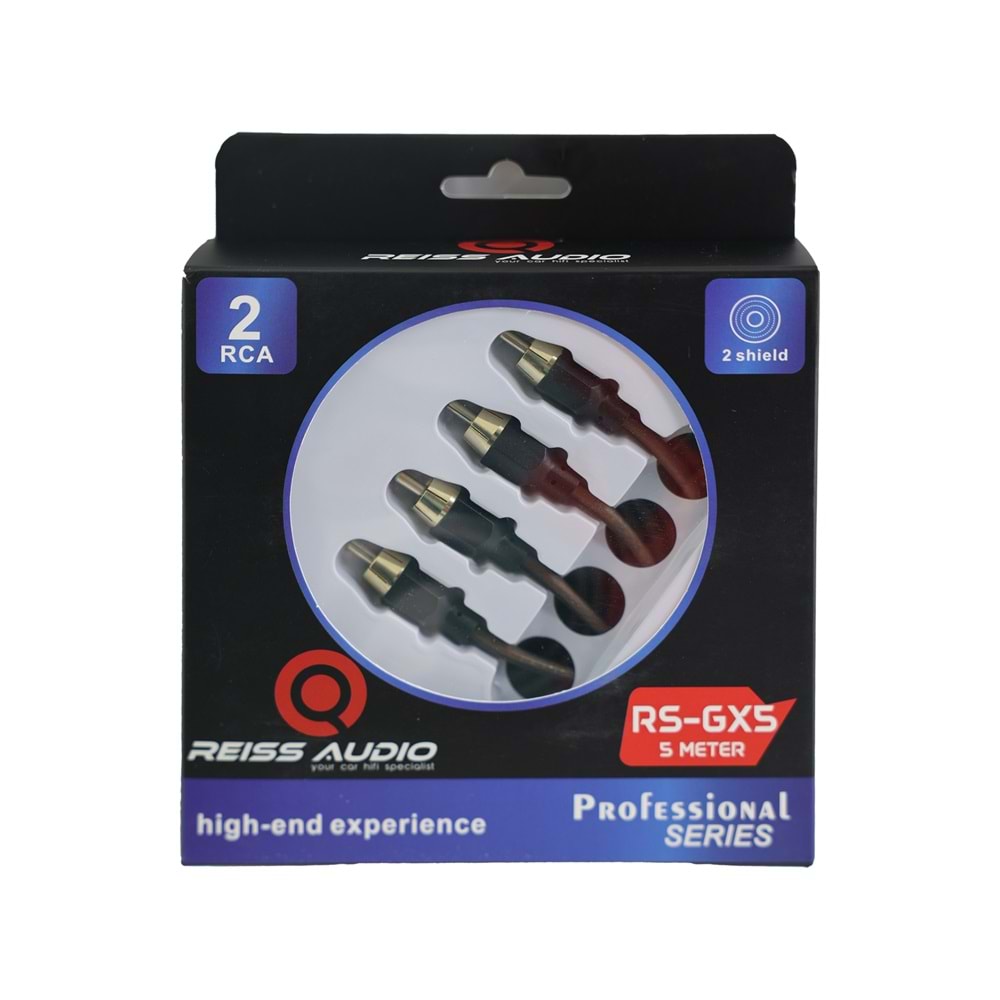 Reıss Audıo RS-GX5 RCA 5mt %100 Bakır Aliminyum Yalıtım Oto Anfi Kablosu