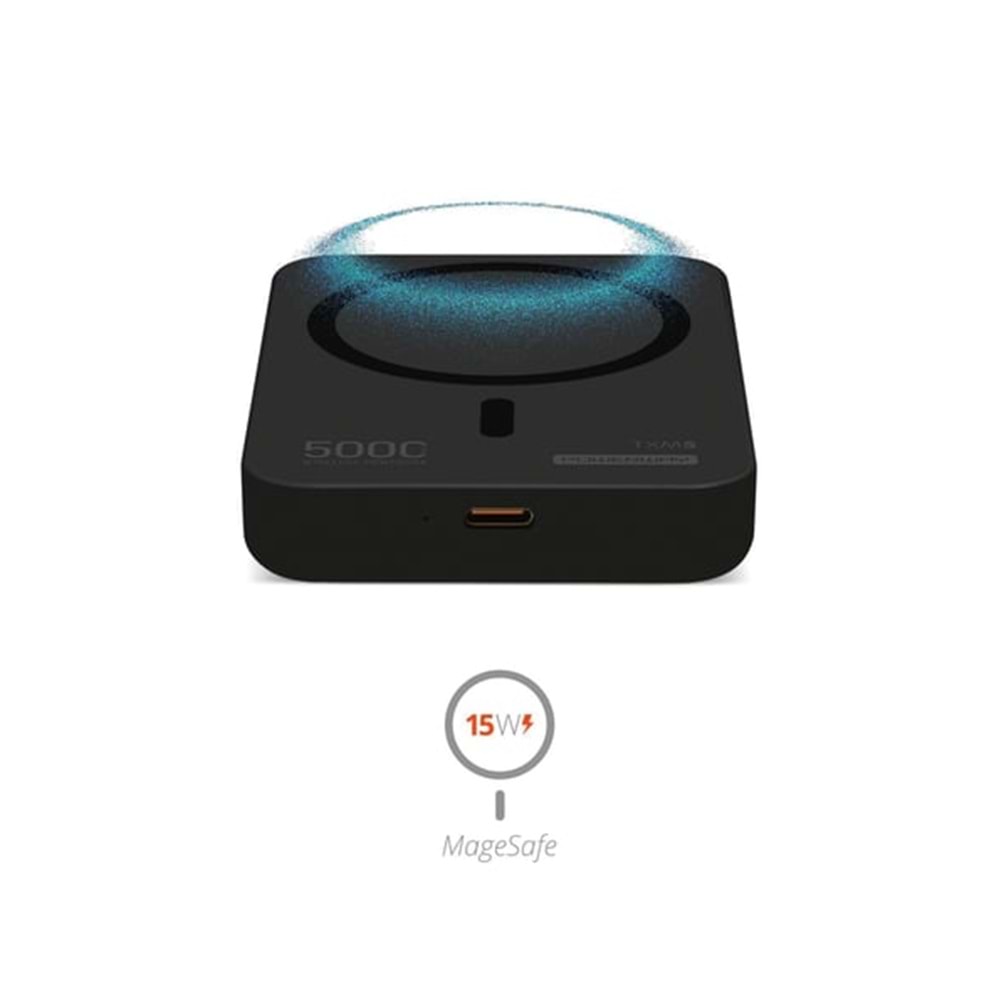 Powerway TXM5 5.000 mAh PD 15W Magsafe Kablosuz Wireless Taşınabilir Şarj Cihazı Powerbank