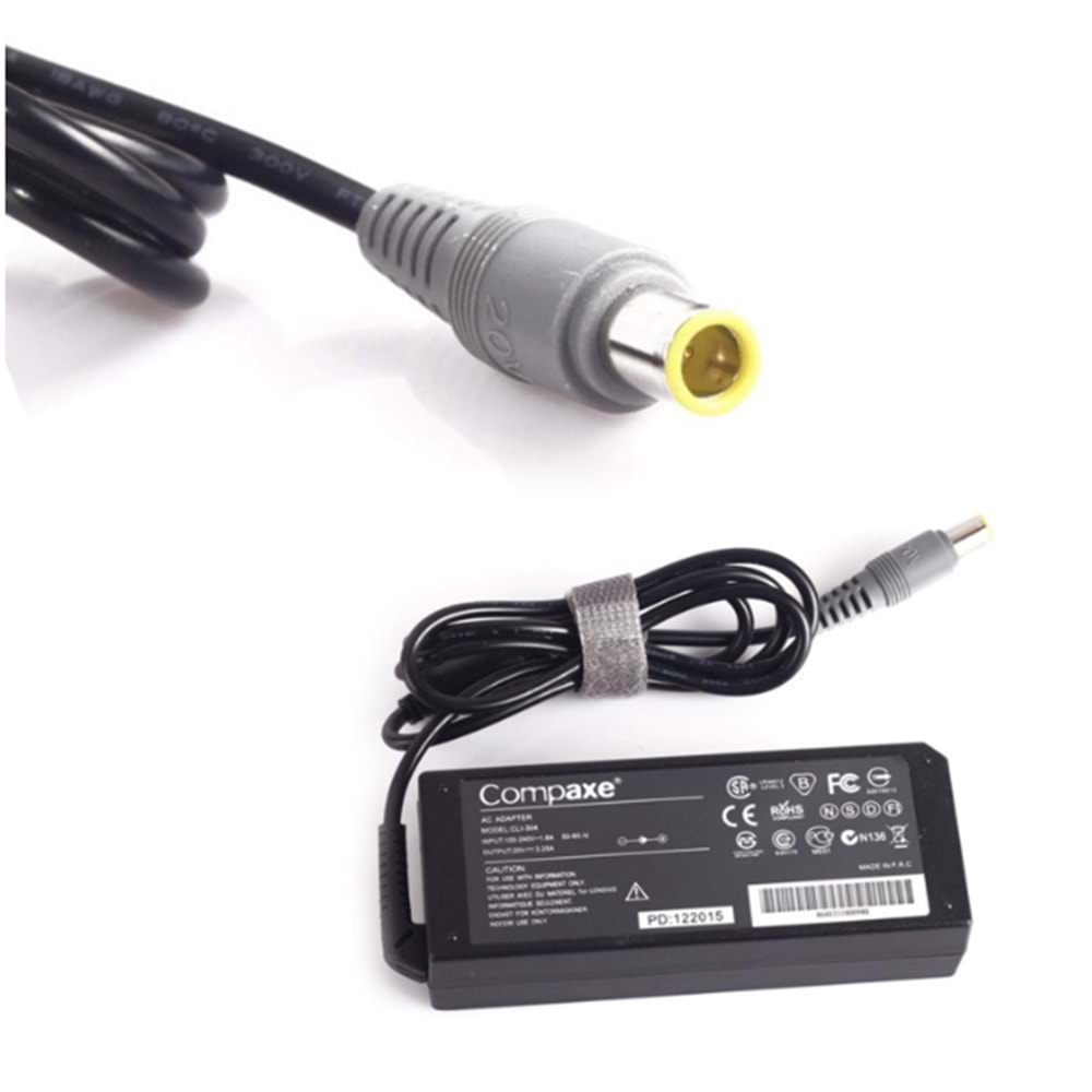 Compaxe CLI-304 20V 3,25A 65W Lenovo İbm 7.9x5.5 Notebook Adaptör