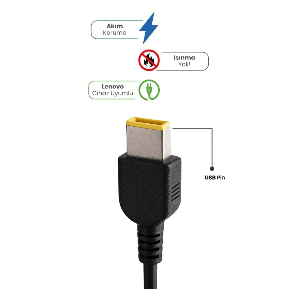 Sprange SR-L40 20V 6.75A USB PIN 135W LENOVO Notebook Adaptör