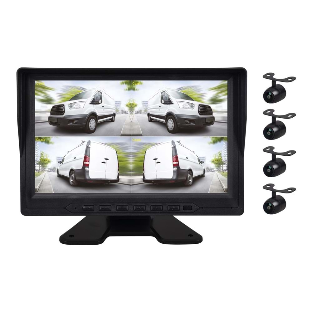 Jameson JSD-904 9 İnç 4/1 4 Adet Ahd Kamera Hediye Araç İçi Oto Monitör