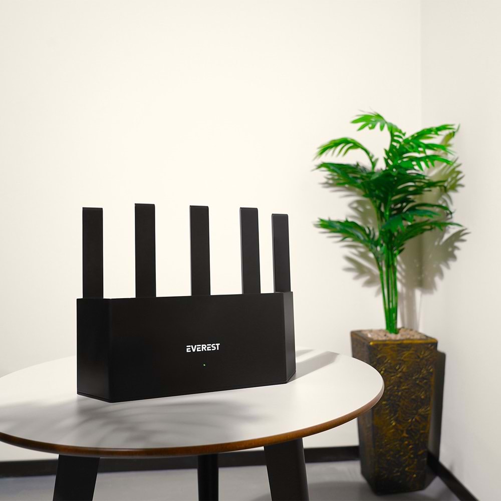 Everest EWR-X3000-V1 AX3000Mbps DualBand 5*6dBi Anten WISP+AP+Repeater Destekli Kablosuz Wifi RouterDualBand 5*6dBi Anten WISP+AP+Repeater Destekli Kablosuz Wifi Router