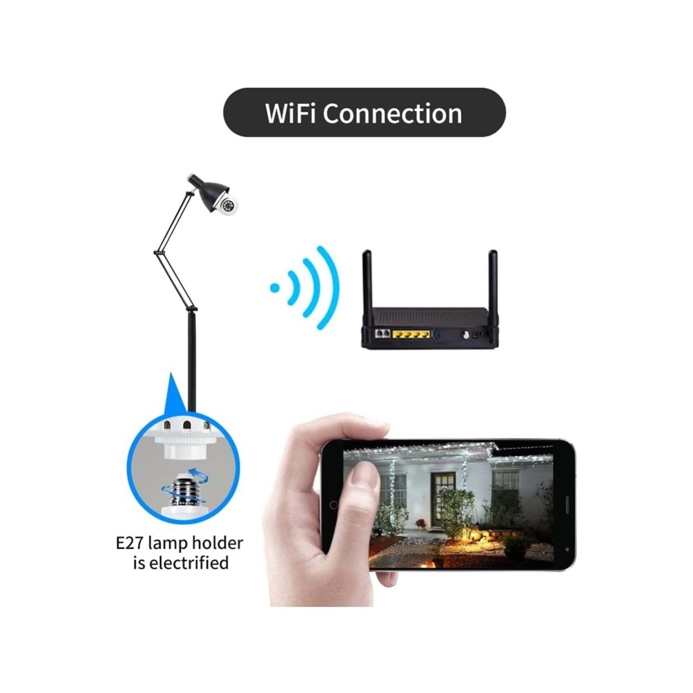 İronix TP2 3Mp İp Wifi Full Hd 8 Led Gece Görüşlü Hareketli Kamera