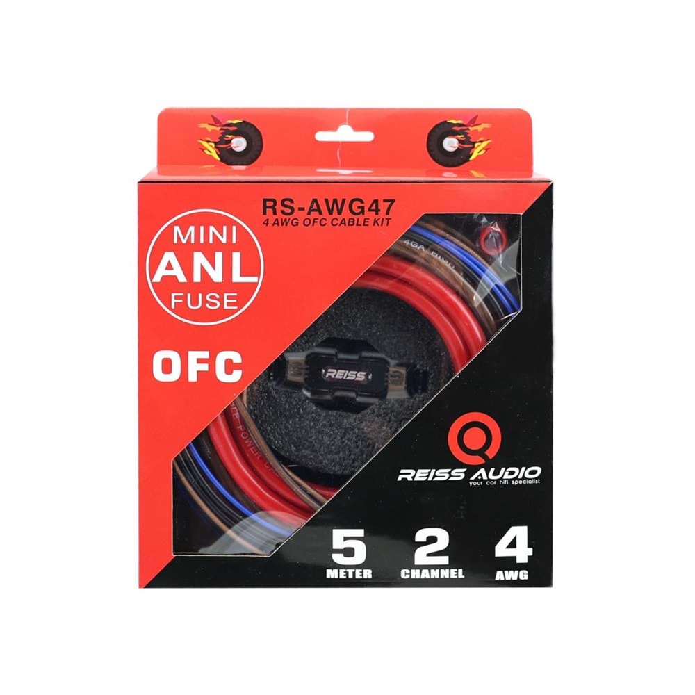 Reıss Audıo RS-AWG47 4GA Ofc Oto Anfi Kablo Seti