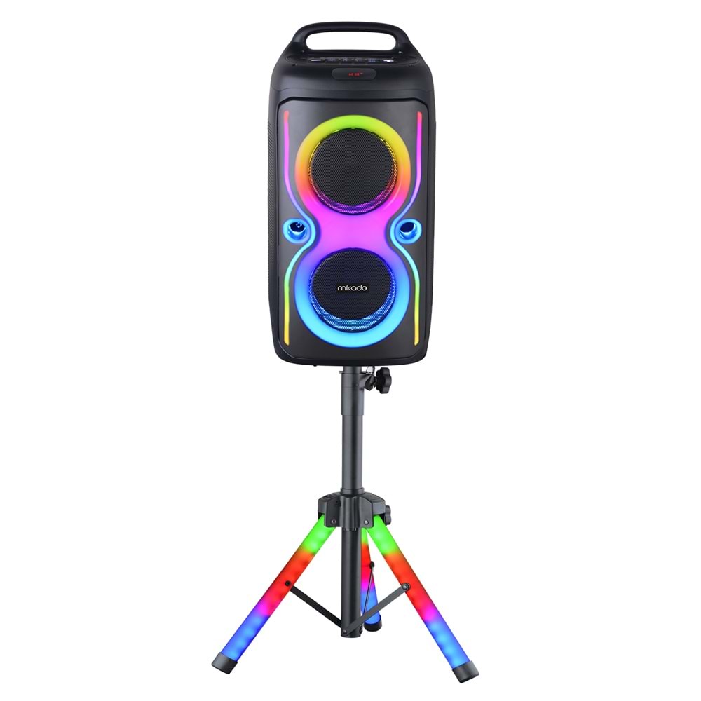 Mikado MD-66BT ThunderBag 40W 3600mAh Çanta Taşıma Özellikli USB/BT/TF/TWS RGB Işıklı Kablosuz Mikrofonlu Toplantı-Parti