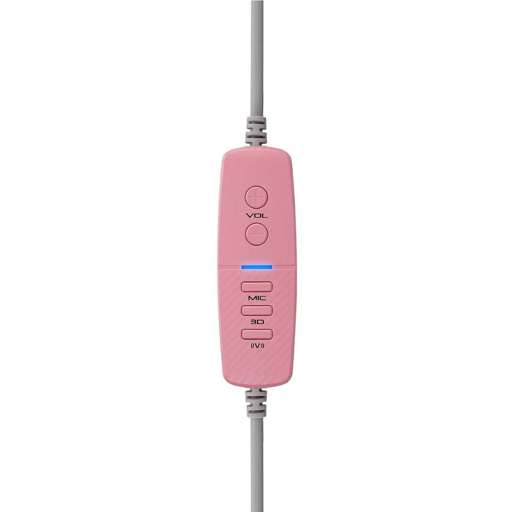 Rampage RM-K1 PULSAR Pembe Usb 7.1 Surround+Titreşim RGB Işık Efektli Gaming Oyuncu Mikrofonlu Kulaklık
