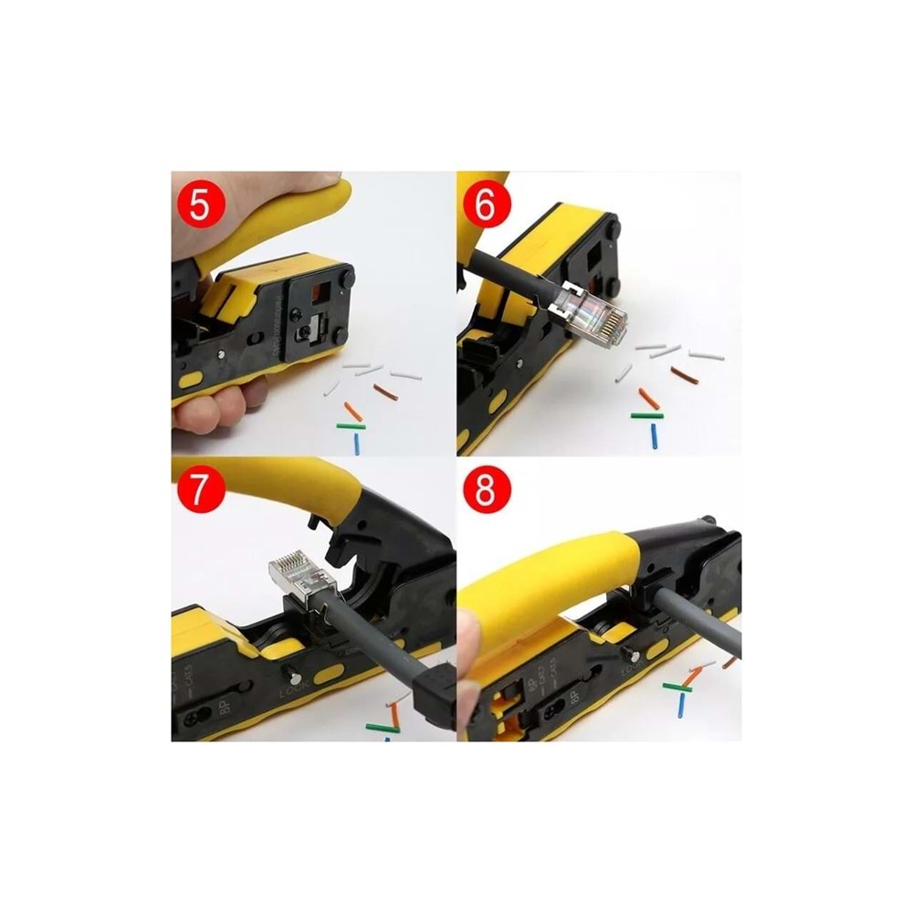 Rose RC-812 Cat5/Cat6/CAT7 EZ-RJ45-RJ11 Konnektör Sıkma Pensesi