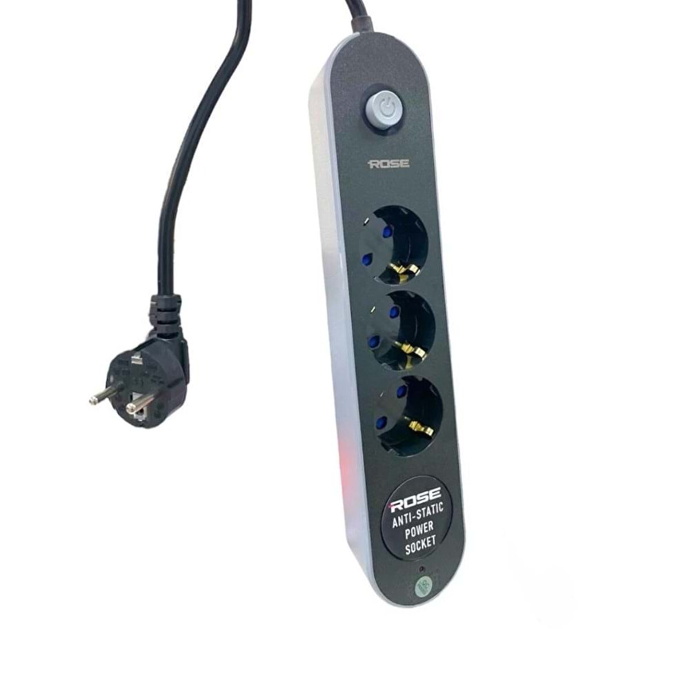 Rose GR-300-5M 3'LÜ Akım Korumalı 16A 3X2,5 MM Kablo 5 Metre priz