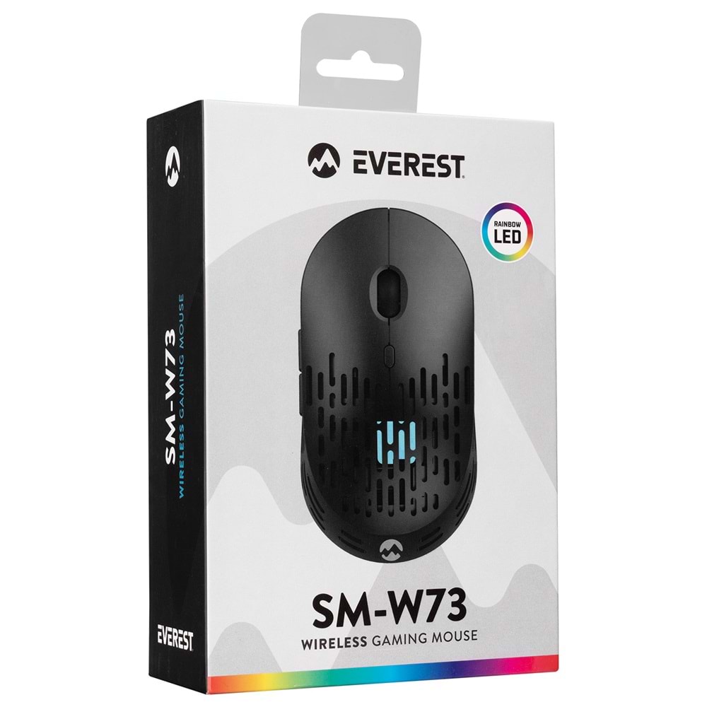 Everest SM-W73 DUAL Mode İkisi Bir Arada Siyah Bluetooth&2.4GHz 6D Şarjlı Kablosuz Notebook Mouse