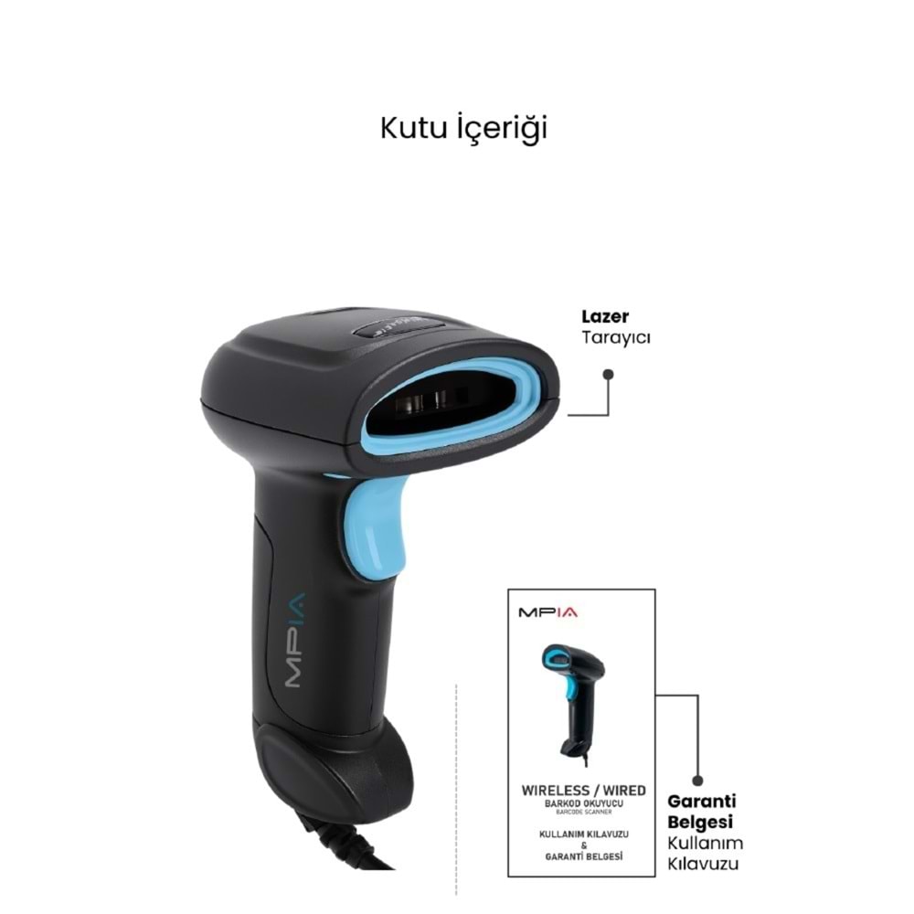 Mpıa BS-1 USB Kablolu 1D/2D Barkod/Karekod Okuyucu