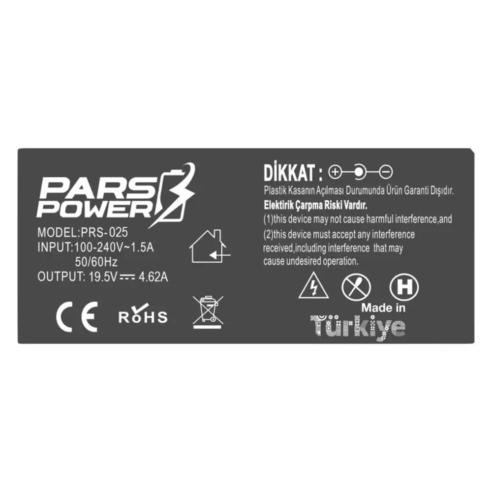 Pars Power PRS-025 90W 19.5V 4.62A (4.5*3.0mm) Adaptör Şarj Aleti-Cihazı