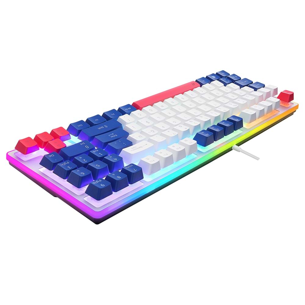 Acer eMachines EAK216 Beyaz/Mavi/Kırmızı USB Rainbow Aydınlatmalı Q Standart TKL Klavye