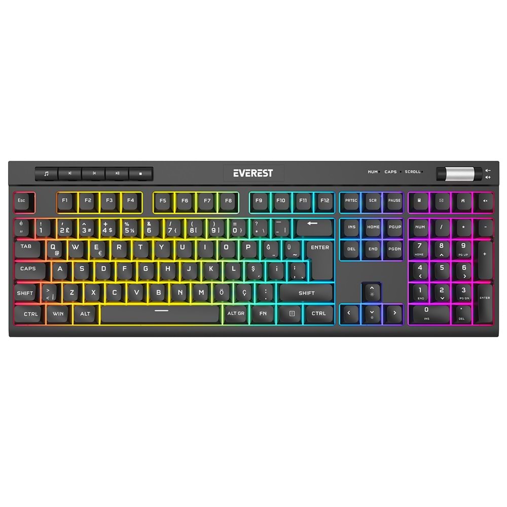 Everest KB-68 Shin Siyah Rainbow Q Usb Multimedia Klavye