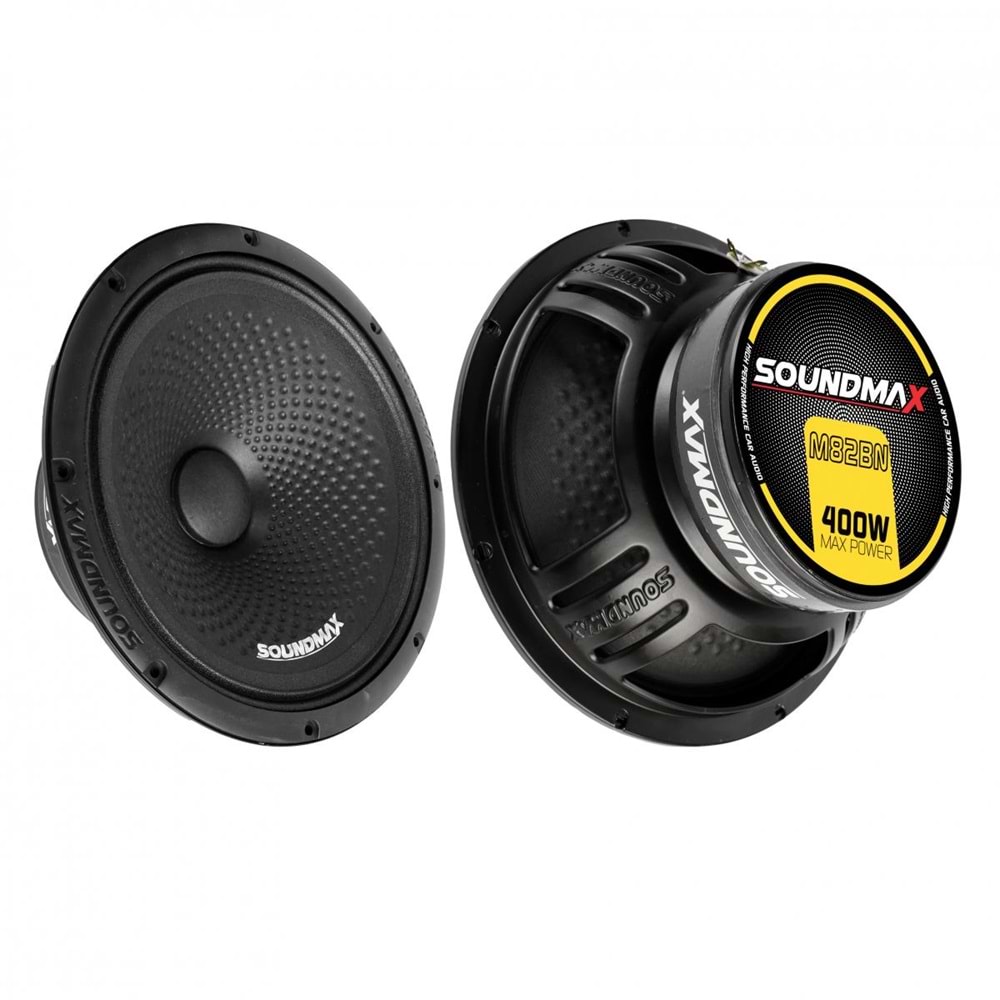 Soundmax SX-M82BN Çifti 400 Watt 200w Rms deprem serisi 20 Cm Oto Midrange Hoparlör