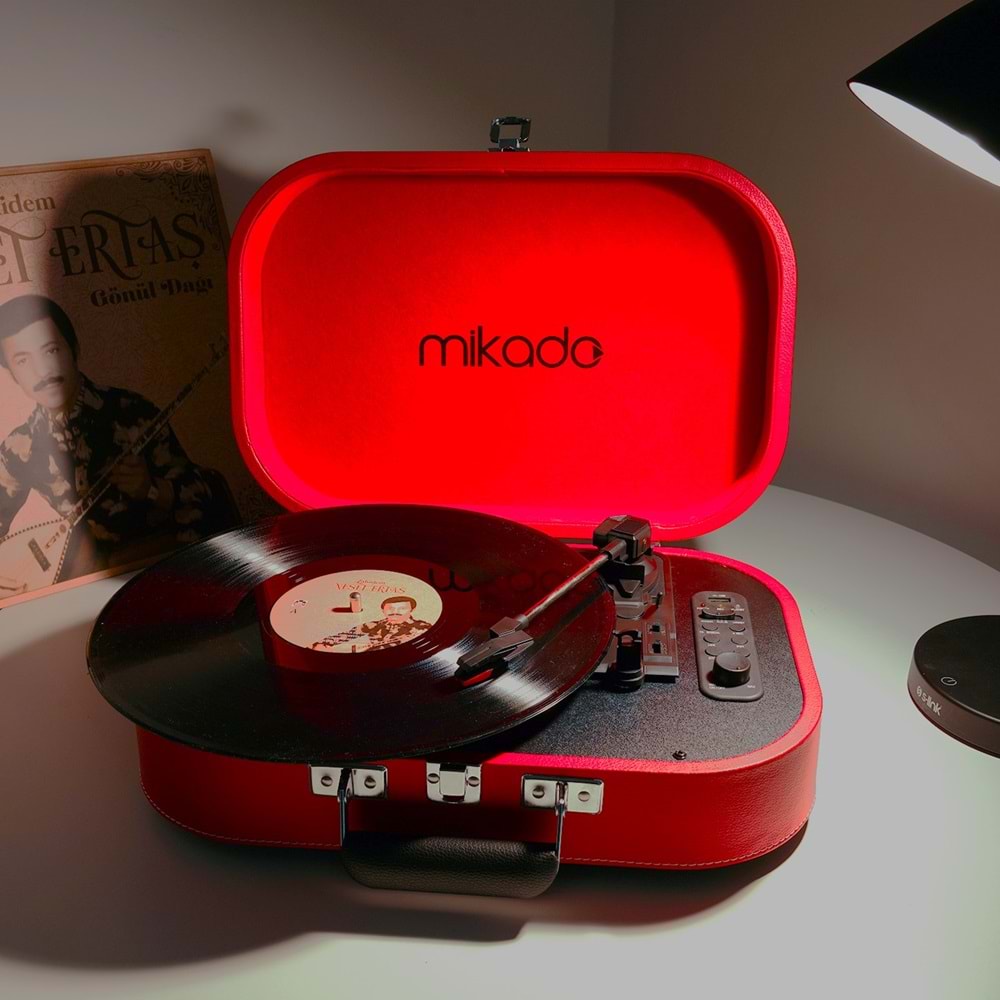Mikado Nostalgia MN-101 Pikap Kırmızı Usb+RCA+Bluetooth Destekli Müzik Kutusu
