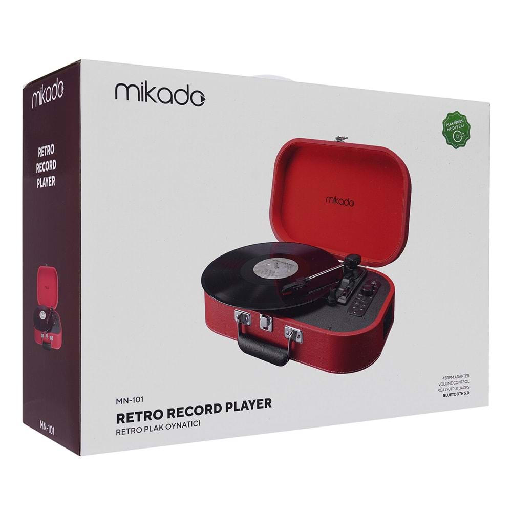 Mikado Nostalgia MN-101 Pikap Kırmızı Usb+RCA+Bluetooth Destekli Müzik Kutusu