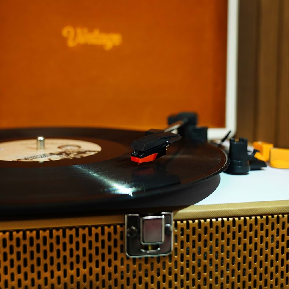 UMİE Vintage UM-P353 Pikap Bluetooth'lu 3.5mm AUXIN&RCAO Destekli Müzik Kutusu