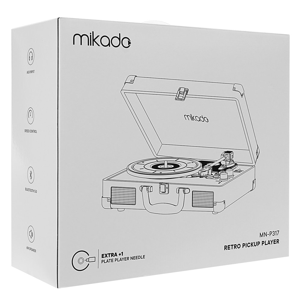Mikado Nostalgia MN-P317 Siyah Pikap+Rca+Bluetooth Destekli Müzik Kutusu
