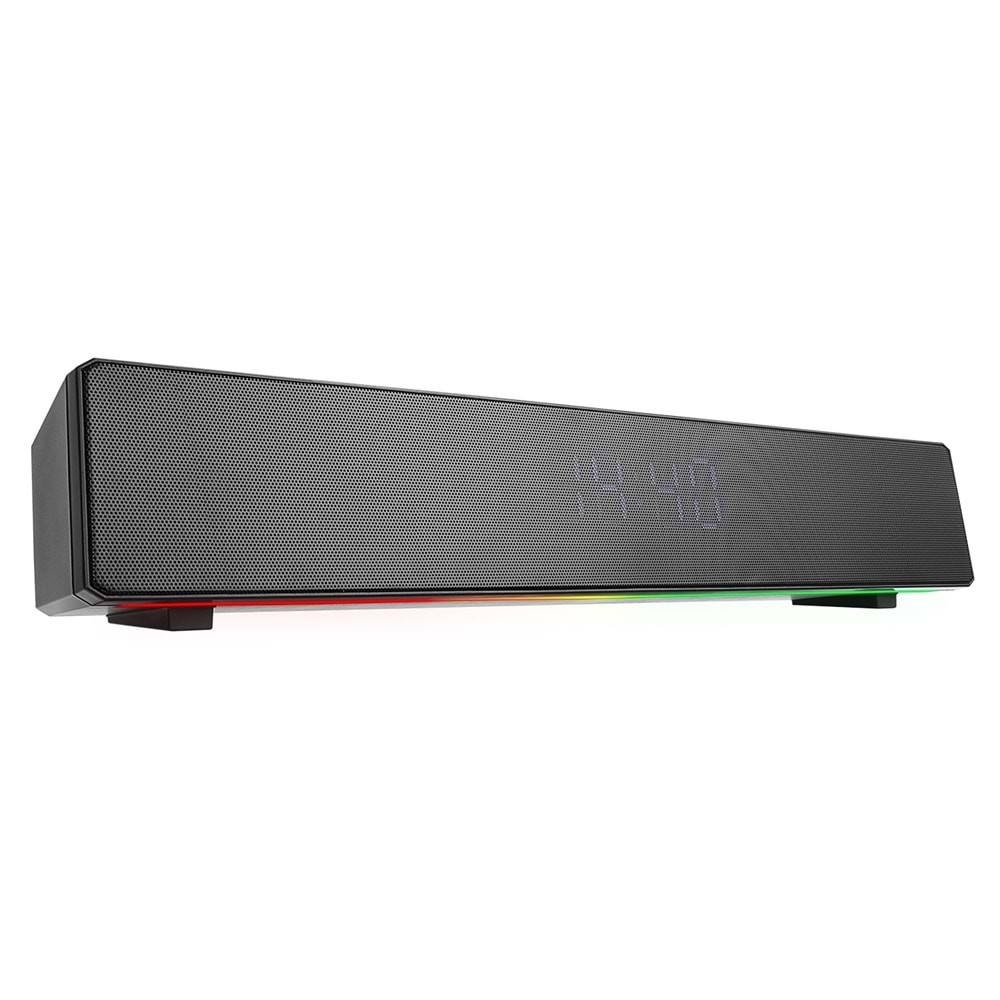 Mikado MD-SBT27 Siyah 10W 2400mAh BT,RGB,Alarm,Clock,TF Card Type-C,USB Soundbar Speaker