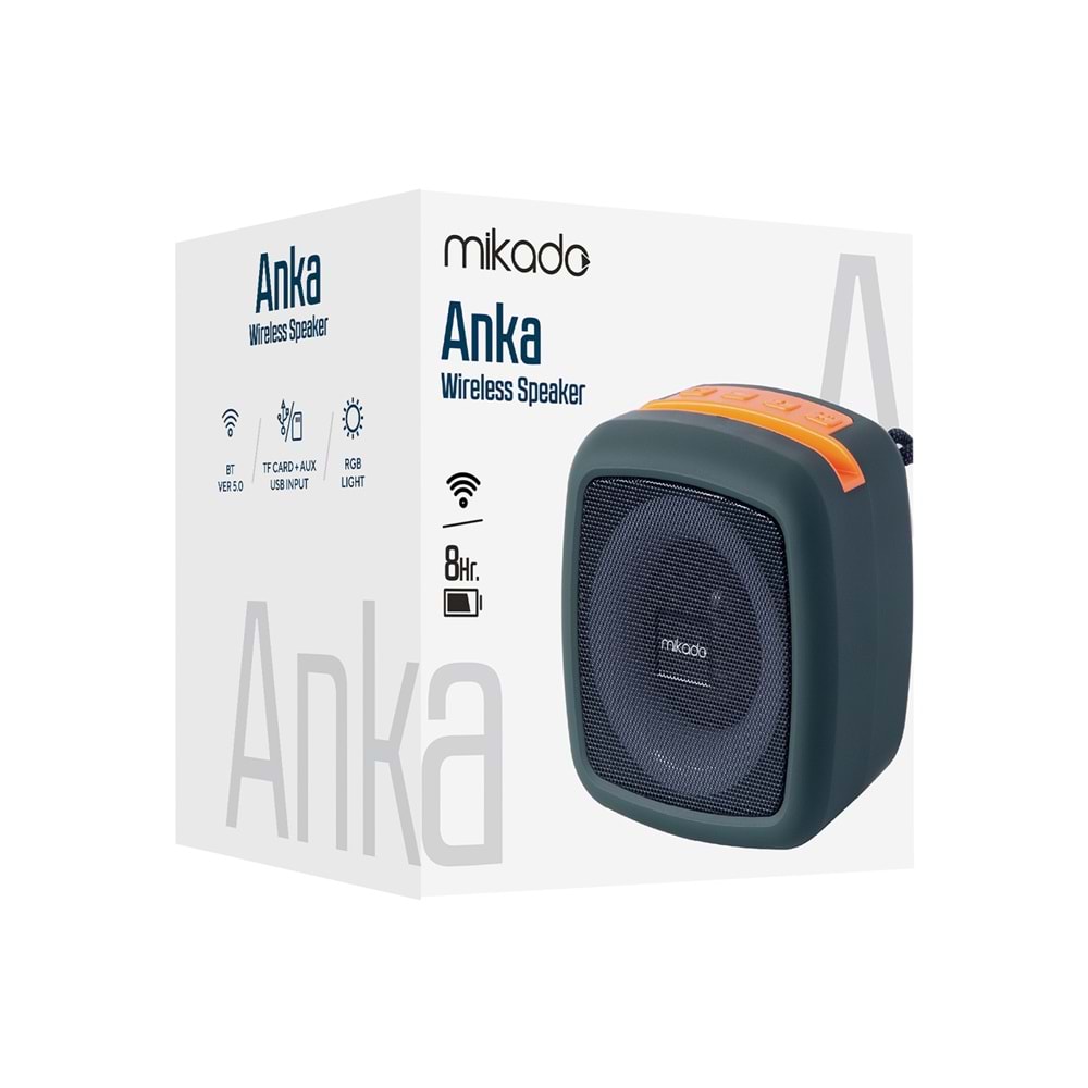 Mikado MD-29BT Anka 1200mAh 5W Siyah USB/BT/TF/TWS/AUX Taşınabilir Speaker