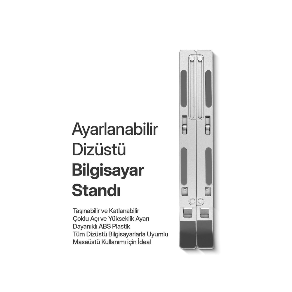 Powerway XR77 Alüminyum Ayarlı Katlanabilir Laptop Macbook Uyumlu Notebook Yükseltici Tutucu Stand