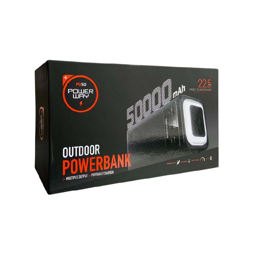 Powerway PD50 50000 mAH Outdoor 22,5 Fast Chargıng Taşınabilir Şarj Cihazı Powerbank
