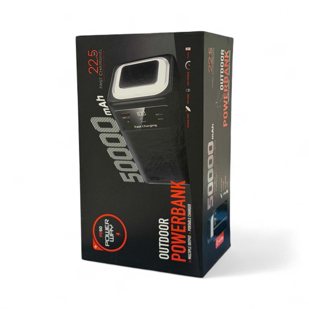 Powerway PD50 50000 mAH Outdoor 22,5 Fast Chargıng Taşınabilir Şarj Cihazı Powerbank