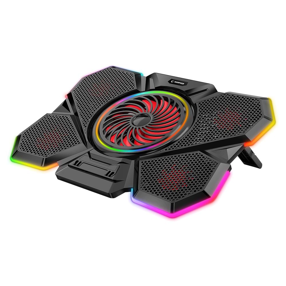 Rampage S47 COOLFLOW 5 Adet Kırmızı Led Fan 1 Usb 7 Farklı Kademe Ayarı 10'' 17.3'' Notebook Soğutucu Stand