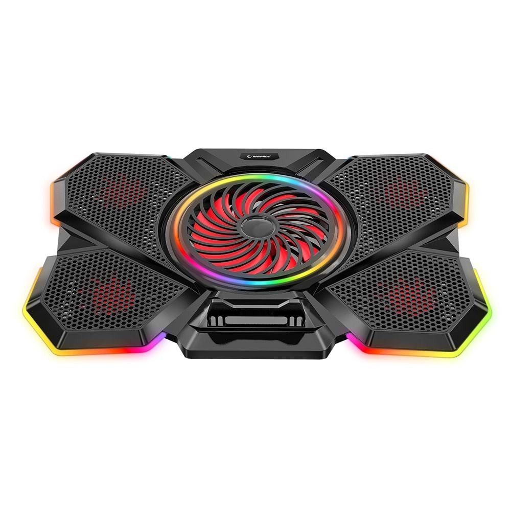 Rampage S47 COOLFLOW 5 Adet Kırmızı Led Fan 1 Usb 7 Farklı Kademe Ayarı 10'' 17.3'' Notebook Soğutucu Stand