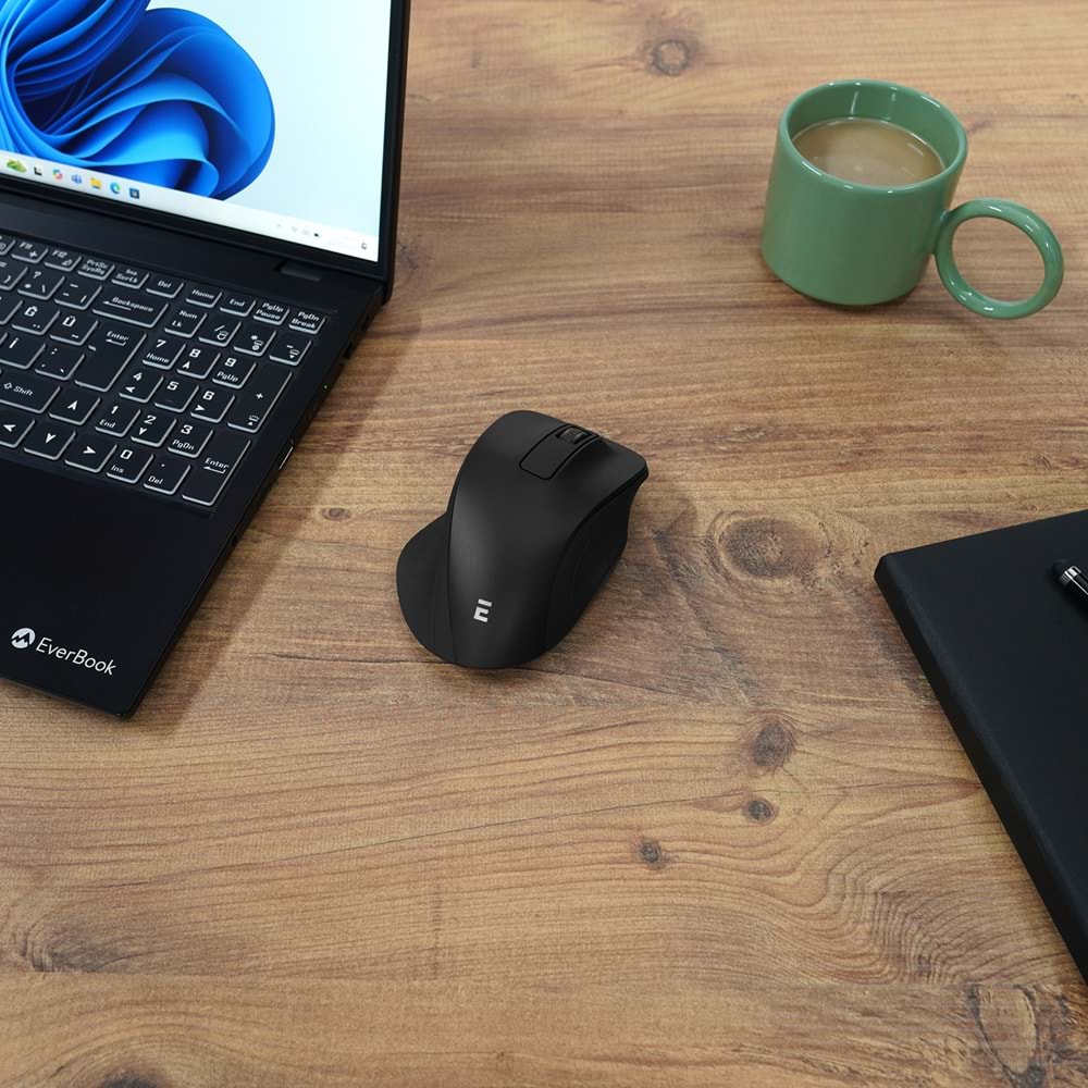 Everest SM-360 Usb Siyah 3D Optik Süper Sessiz Alkalin Pil Kablosuz Mouse
