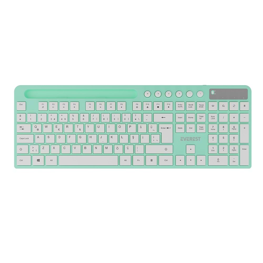 Everest KM-730 Yeşil/Beyaz Kablosuz Q Multimedia Klavye + Mouse Set