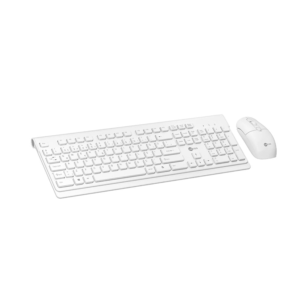Lenovo Lecoo KW203 Kablosuz Türkçe Q Klavye & Mouse Set Beyaz